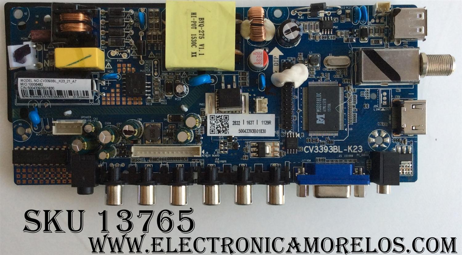 MAIN / ELEMENT 50043393B01830 / CV3393BL-K23 / 10006482 / CV3393BL_K23_21_A7 / 63H0425 / MODELO ELEFT195	