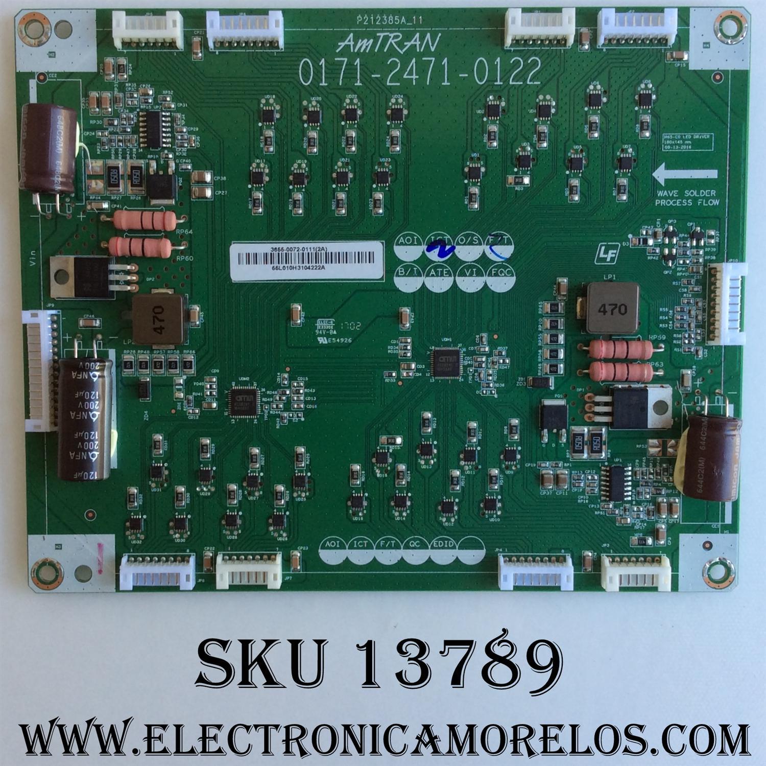 LED DRIVER / VIZIO 3655-0072-0111 / 0171-2471-0122 / P212385A_11 / MODELO M55-E0 LAUAROAT	