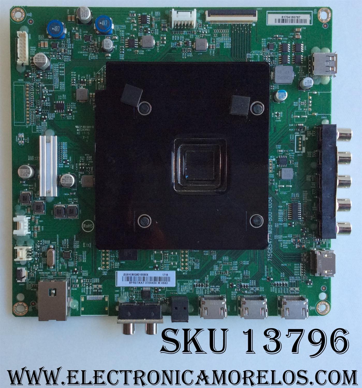 MAIN / VIZIO XHCB0QK0120 / 715G8547-M0B-B00-005K / (X)XHCB0QK012030X / MODELO E50x-E1 LTMWVJKT / PANEL TPT500U1-QVN03.U REV:S5B0H / DISPLAY T500QVN03.5