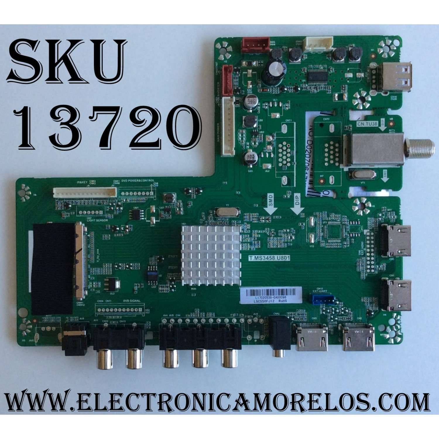 MAIN / RCA L17020538 / T.MSS3458.U801 / AE0010756 / 2605372A0 / PANEL LSC550FJ12 / MODELO RTU5540-B