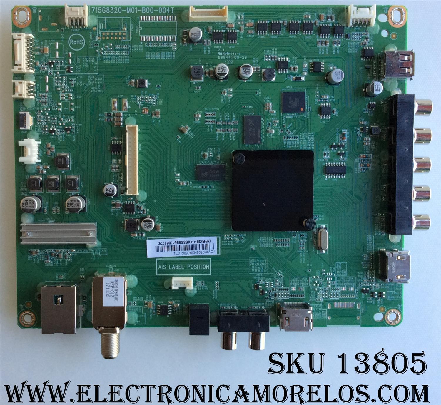 MAIN PARA TV VIZIO / NUMERO DE PARTE 756TXHCB02K0040 / XHCB02K004 / 715G8320-M01-B00-004T / 756TXHCB02K0040 / (Q)XHCB02K004050Q / (Q)XHCB02K004030Q / PANEL TPT400LA-HN02.S REV:S801U / MODELO D40F-E1 LTTEVVAT