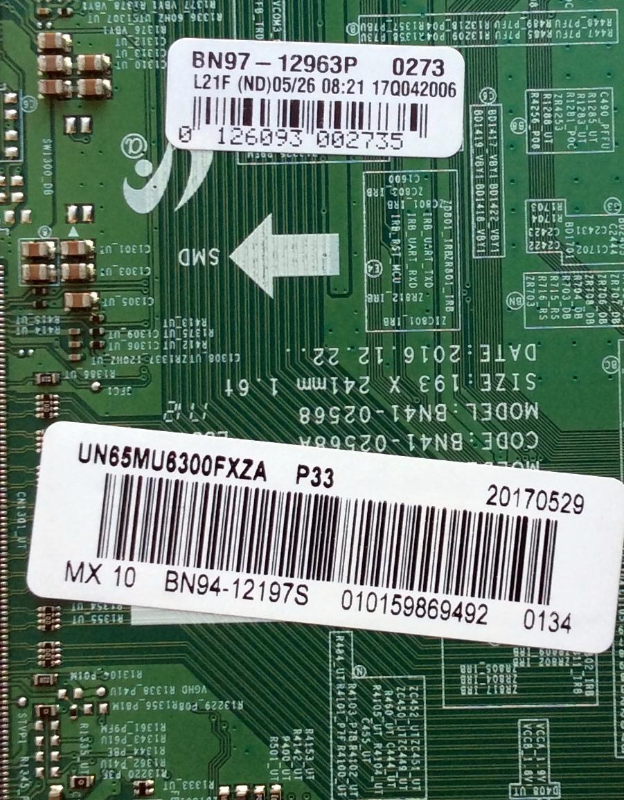 MAIN / SAMSUNG BN94-12197S / BN41-02568A / BN97-12963P / PARTE SUSTITUTA BN94-12440S / PANEL CY-GK065HGNV4H / MODELOS UN65MU6300FXZA DB03 / UN65MU6300FXZA DB06 - Imagen 2