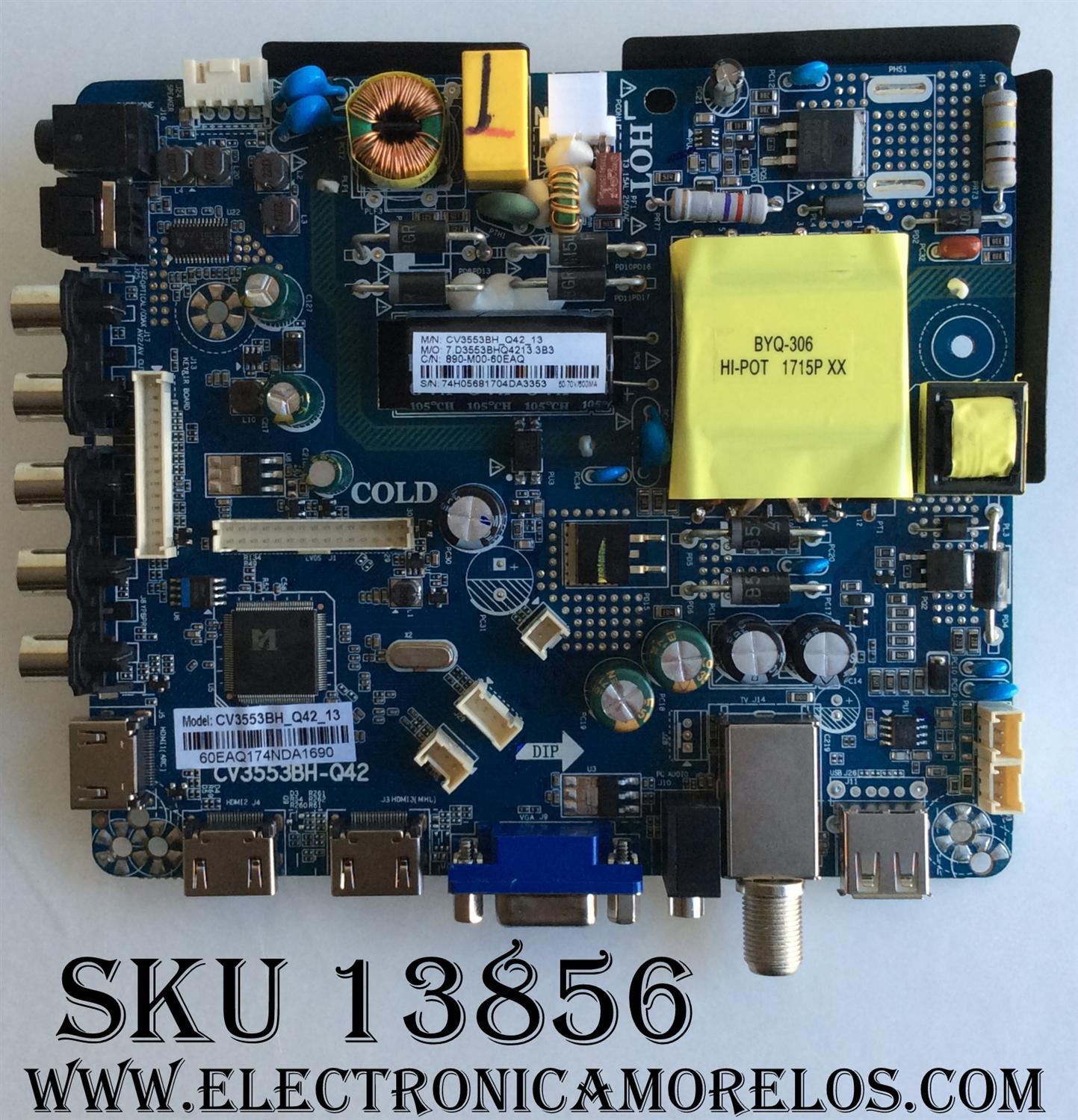 MAIN / FUENTE (COMBO) / ELEMENT 890-M00-60EAQ / CV3553BH-Q42 / CV3553BH-Q42_13 / E17095-SY / 60EAQ174NDA / MODELO ELEFW3916 / PANEL LC390TU1A