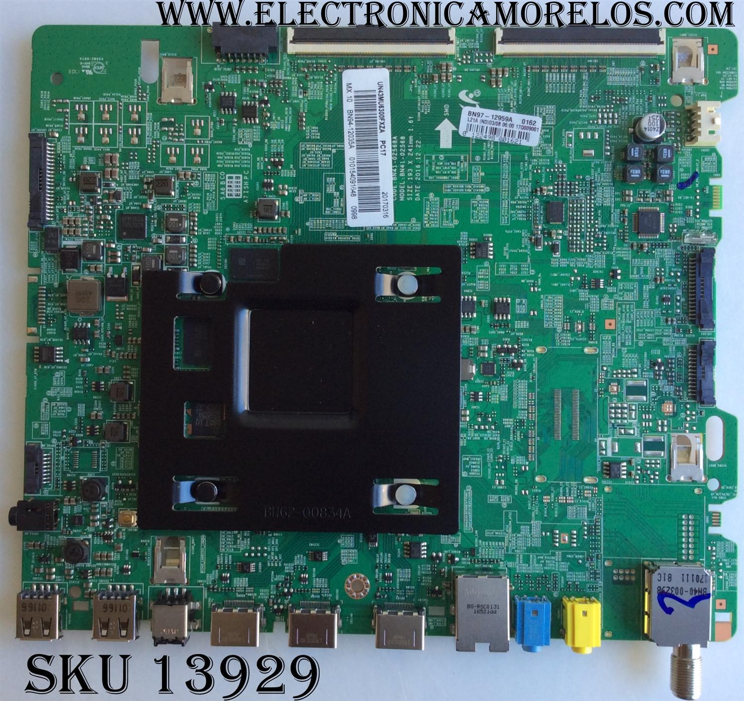 MAIN / SAMSUNG BN94-12035A / BN97-12959A / BN41-02568A / MODELO UN43MU6300FXZA BA01 / PANEL CY-GK043HGEV2H JW11	