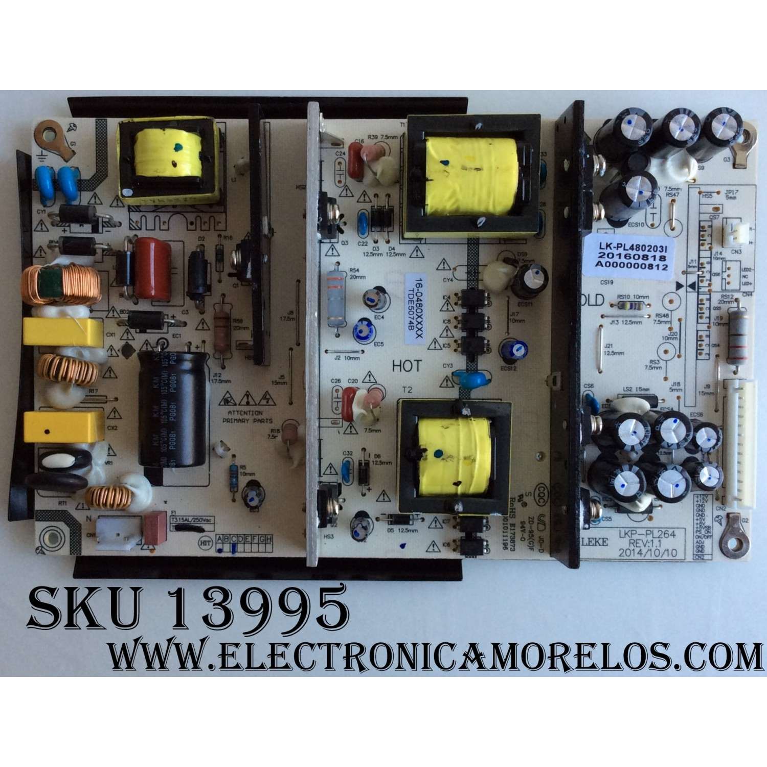 FUENTE DE PODER / GPX LK-PL480203I / LKP-PL264REV:1.1 / 2014/10/10 / MODELO TDE5074B