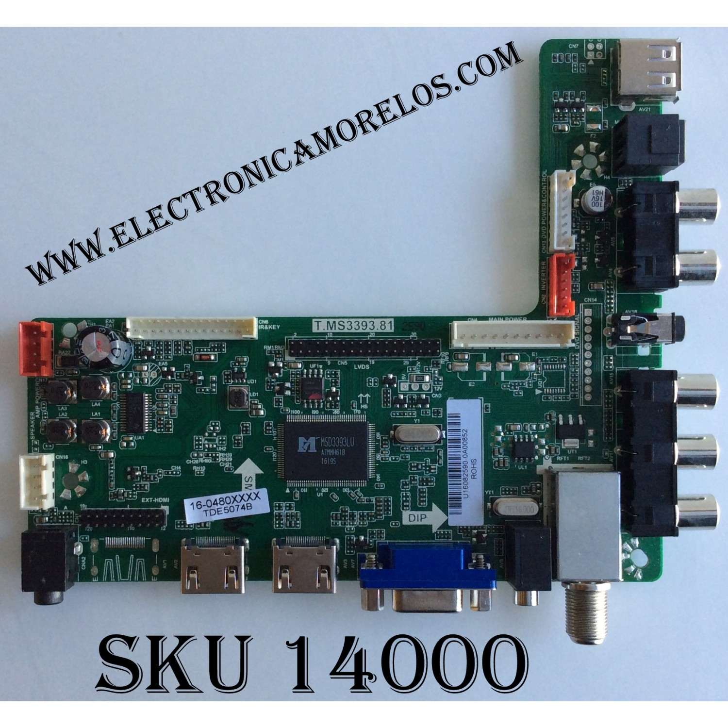 MAIN / RCA U16082590 / T.MS3393.81 / 16-0480XXXX / U16082590-0A00852