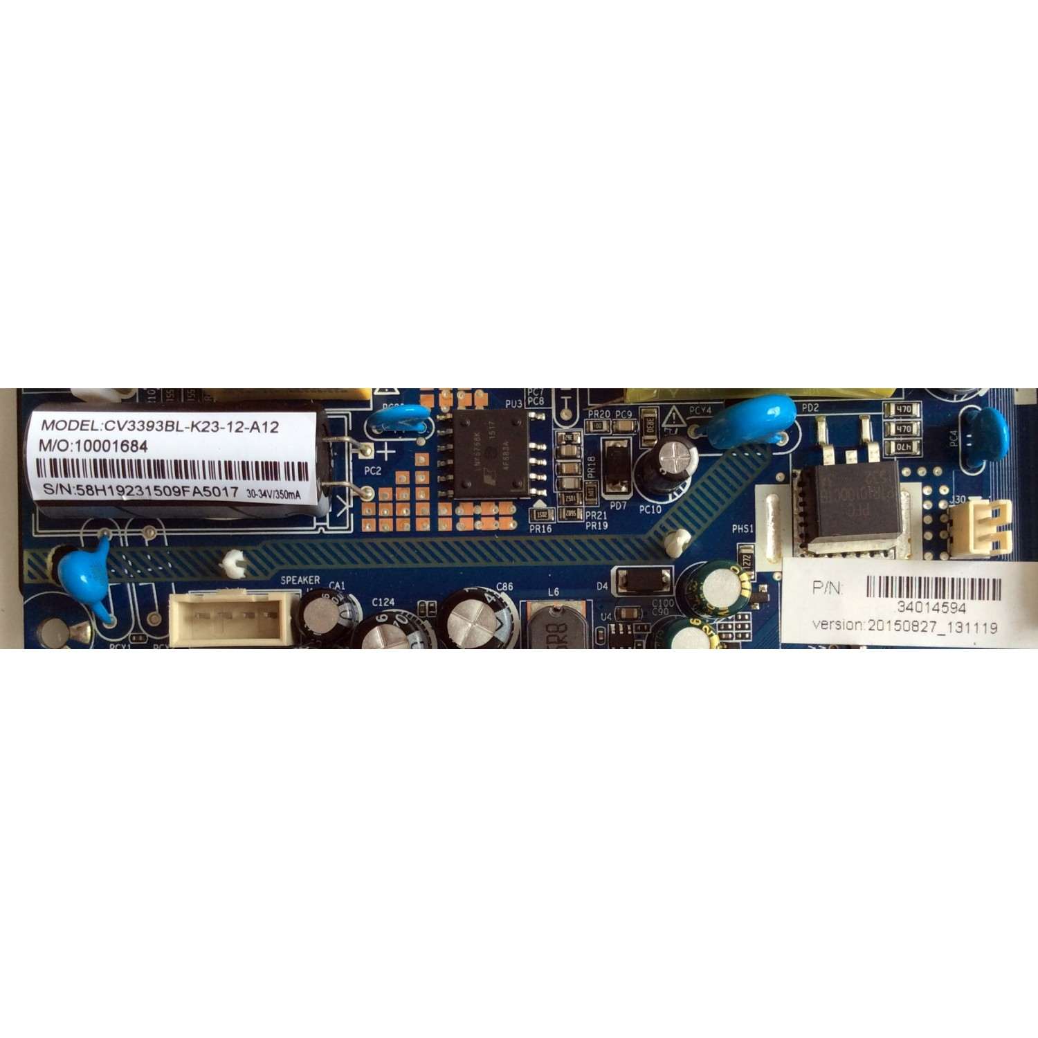MAIN / FUENTE / (COMBO) / ELEMENT 58H1923 / CV3393BL-K23 / CV3393BL-K23-12-A12 / 10001684 / VERSION 20150827	 - Imagen 2
