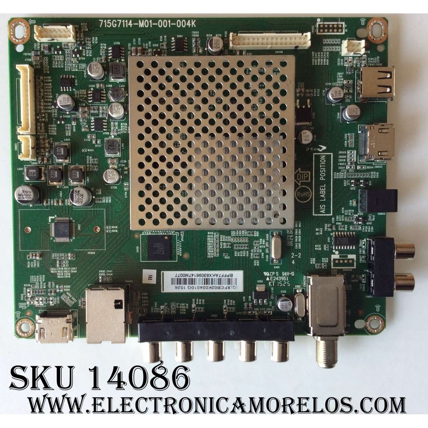 MAIN / VIZIO XFCB02K0240 / (Q)XFCB02K024010Q 1526 / 715G7114-M01-001-004K / MODELO E32H-C1 LTTDSJBR / PANEL TPT315B5-0TU3A REV:SPNB	