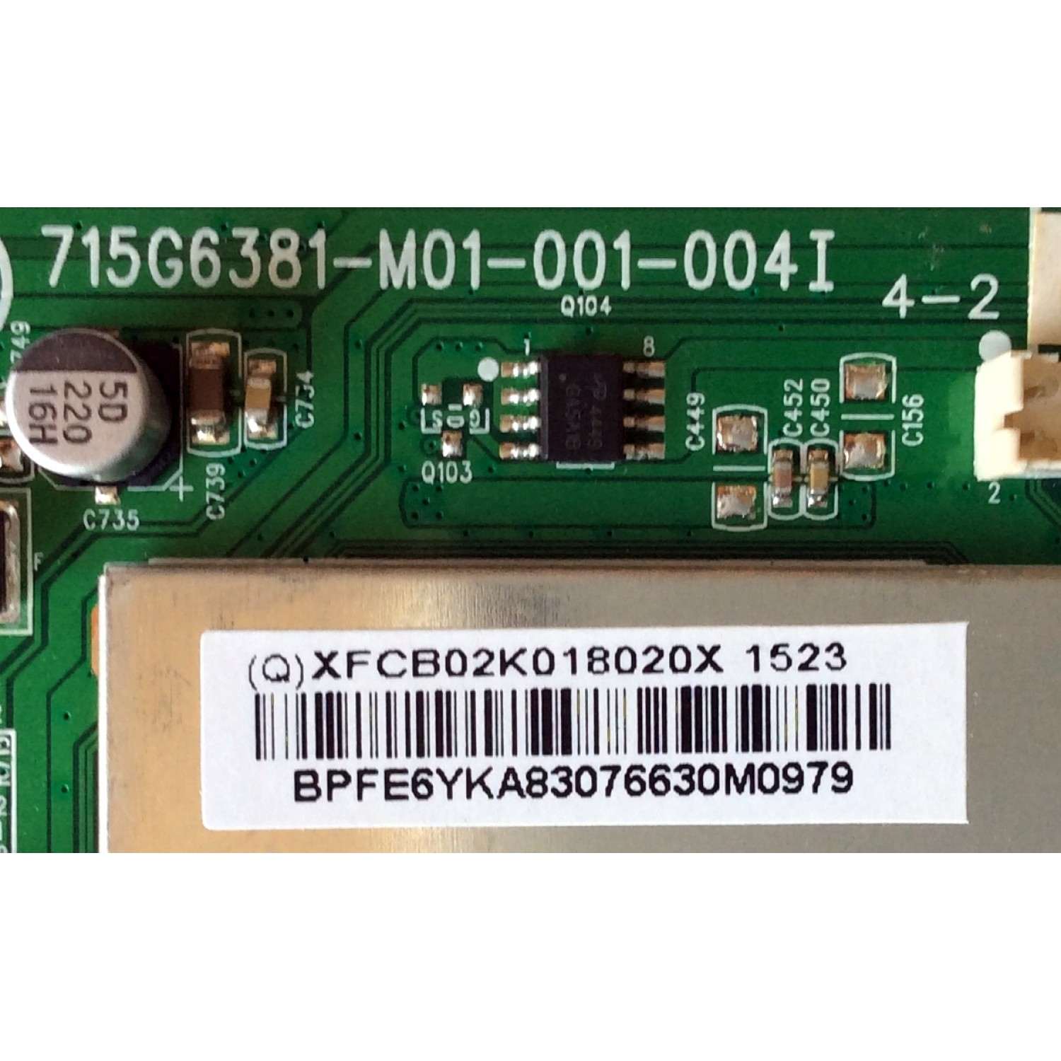 MAIN / VIZIO 756TXFCB02K0180 / XFCB02K0180 / (Q)XFCB02K018020X 1523 / 715G6381-M01-001-004I / MODELO D32H-C1 LTTUTBBR / PANEL TPT315B5-WHBN0.K REV:S5941C	 - Imagen 2