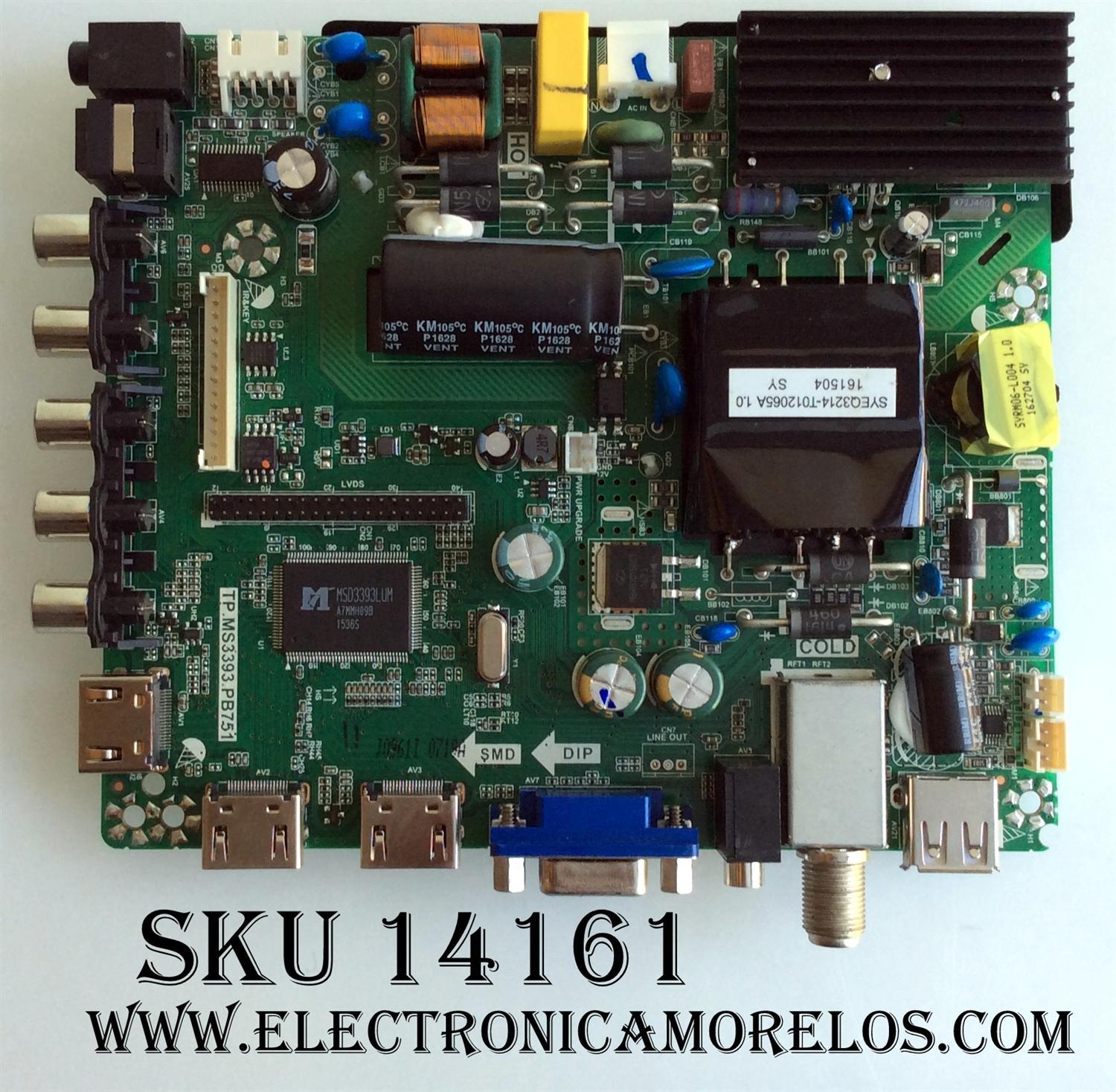 MAIN / FUENTE / (COMBO) / ATYME 40AE0010615-B1 / K16070961 / AE0010615 / TP.MS3393.PB751 / MODELO 400AM7HD / PANEL LSC400HN03-12V	