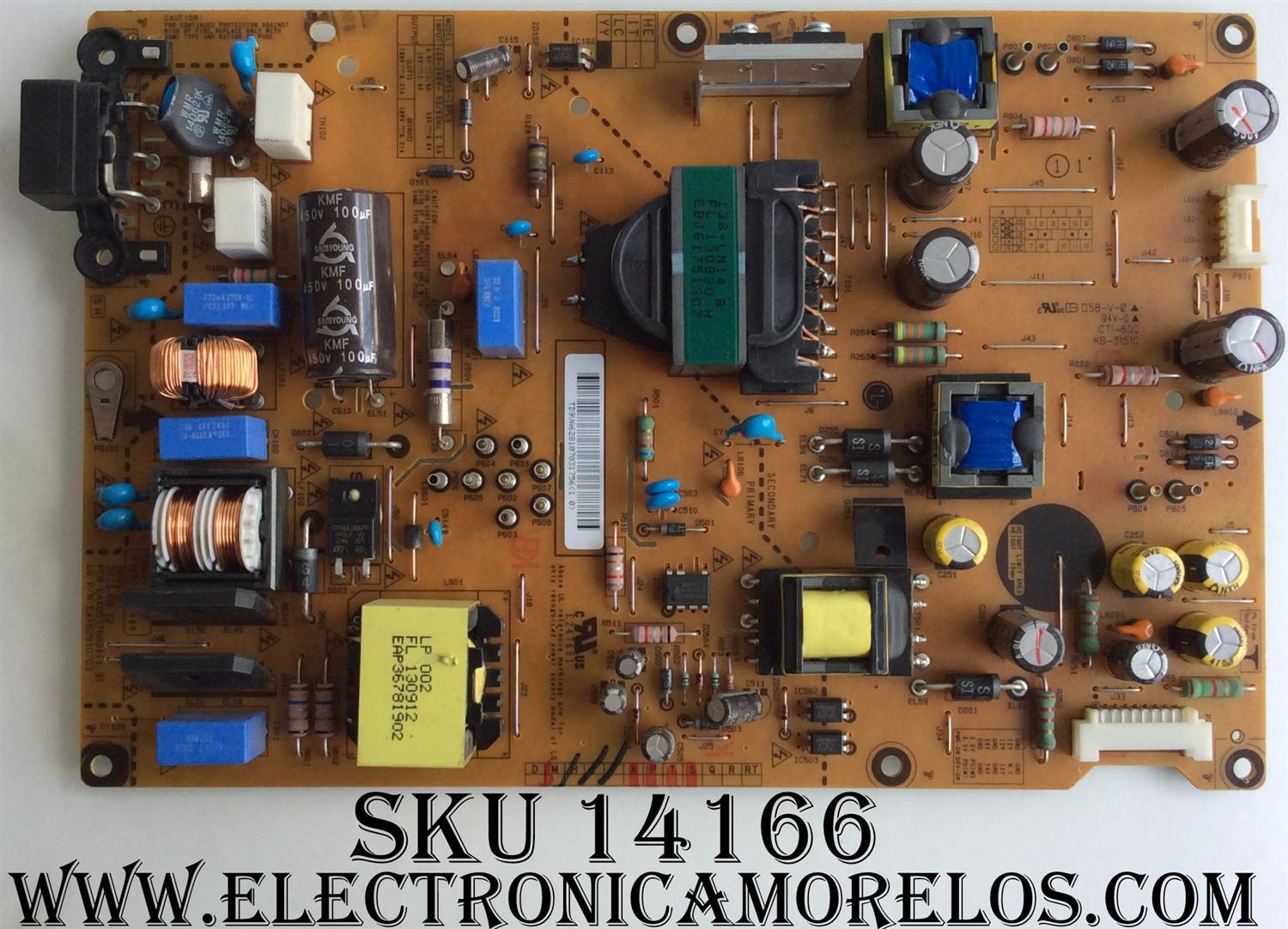FUENTE DE PODER / LG EAY62810703 / 62810703 / LGP55-13PL3 / EAX65376601(1.3) / MODELO 55LN5400-UA.BUSZLJR	