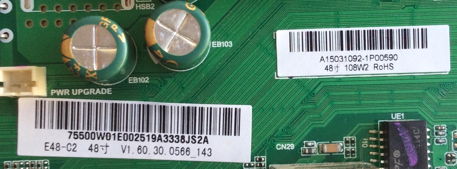 MAIN / FUENTE / (COMBO) / VIZIO A15031092 / 75500W01E002 / TP-MT5580-PC76 / MODELO E48-C2 LWZQSGAR	 - Imagen 2