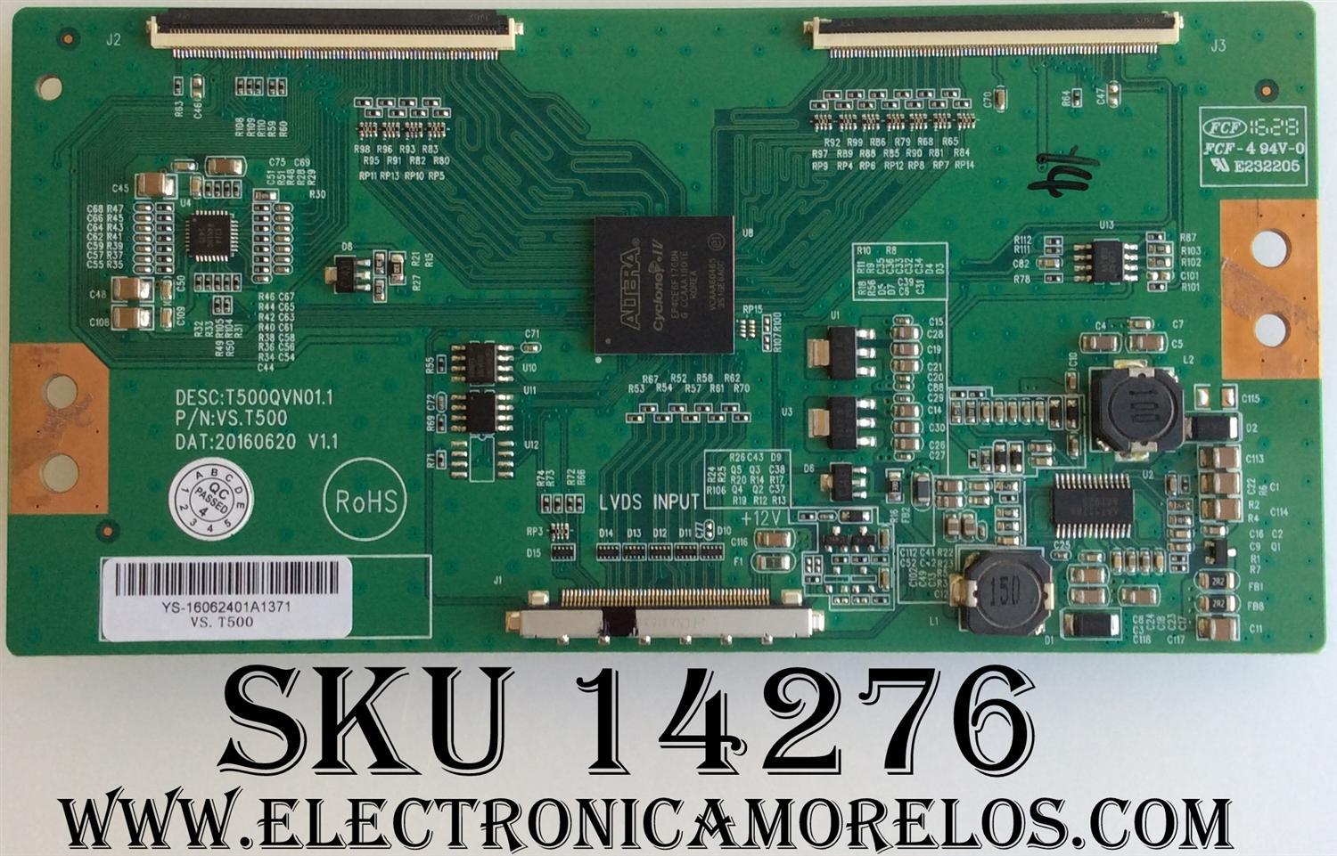 T-CON / HITACHI YS-16062401A1371 / T500QVN01.1 / VS.T500 / MODELO LE65K6R6	