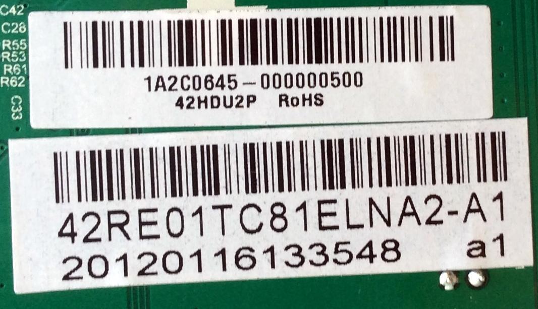 MAIN / RCA 1A2C0645 / 42RE01TC81ELA2-A1 / T.RSC8.1E 11481 / MODELO 42HDU2P / 42PA30RQ	 - Imagen 2