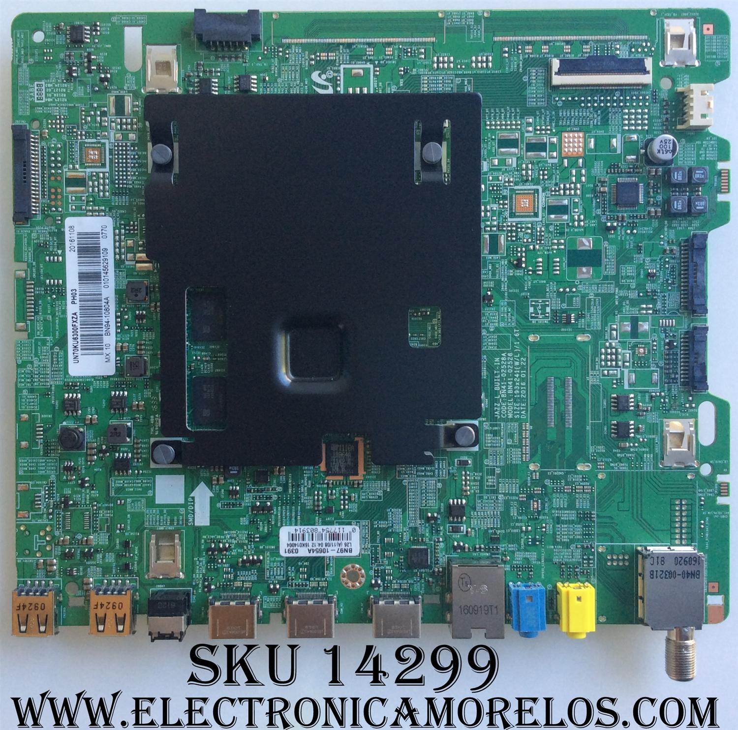 MAIN PARA TV SAMSUNG / NUMERO DE PARTE BN94-10804A / BN41-02528A / BN97-10654A / BN9410804A / PANEL CY-GK070HGSV2V / MODELO UN70KU6300 / UN70KU6300FXZA EA01