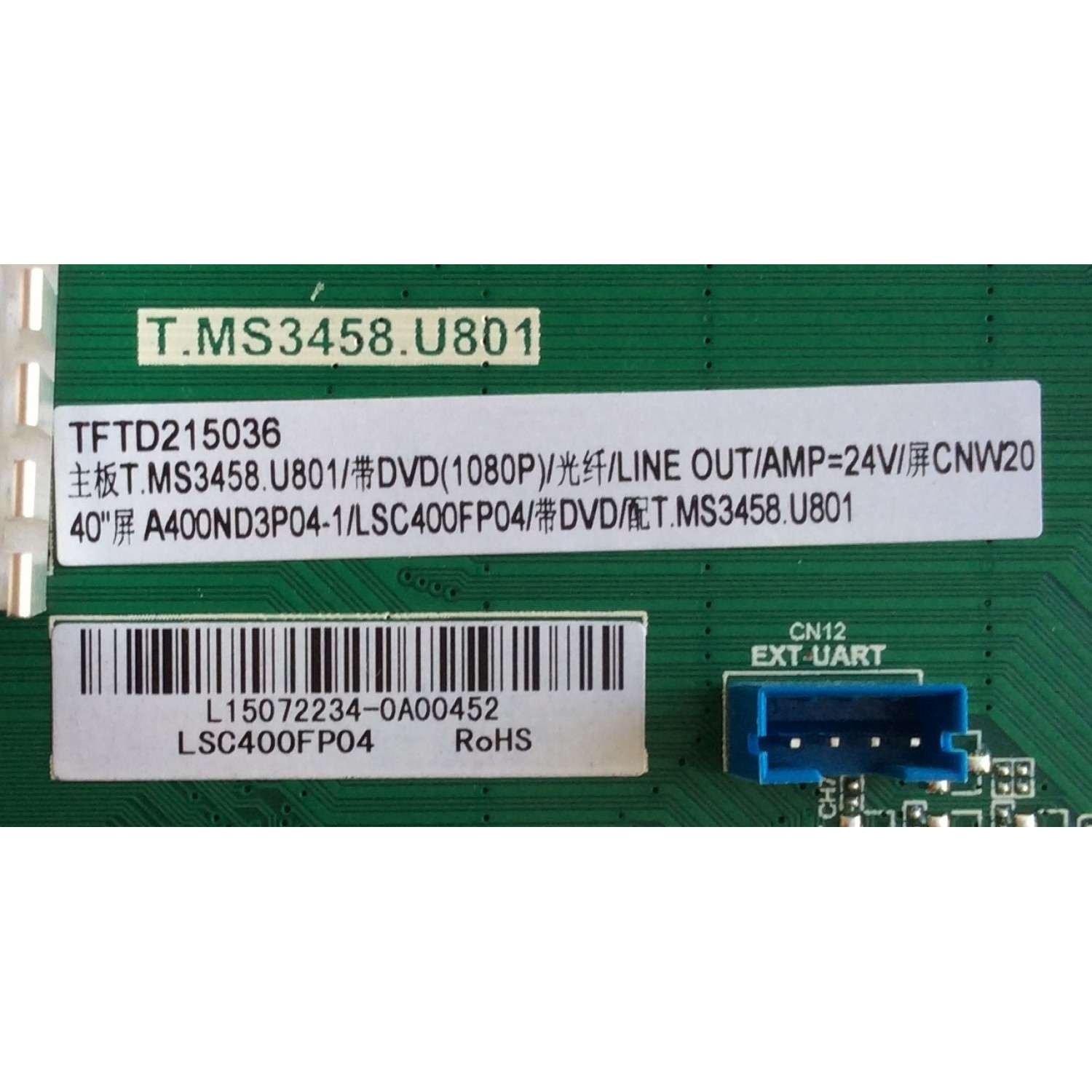 MAIN / BAUHN L15072234 / T.MS3458.U801 / MODELO B40-63UHDF / PANEL LSC400FP04	 - Imagen 2