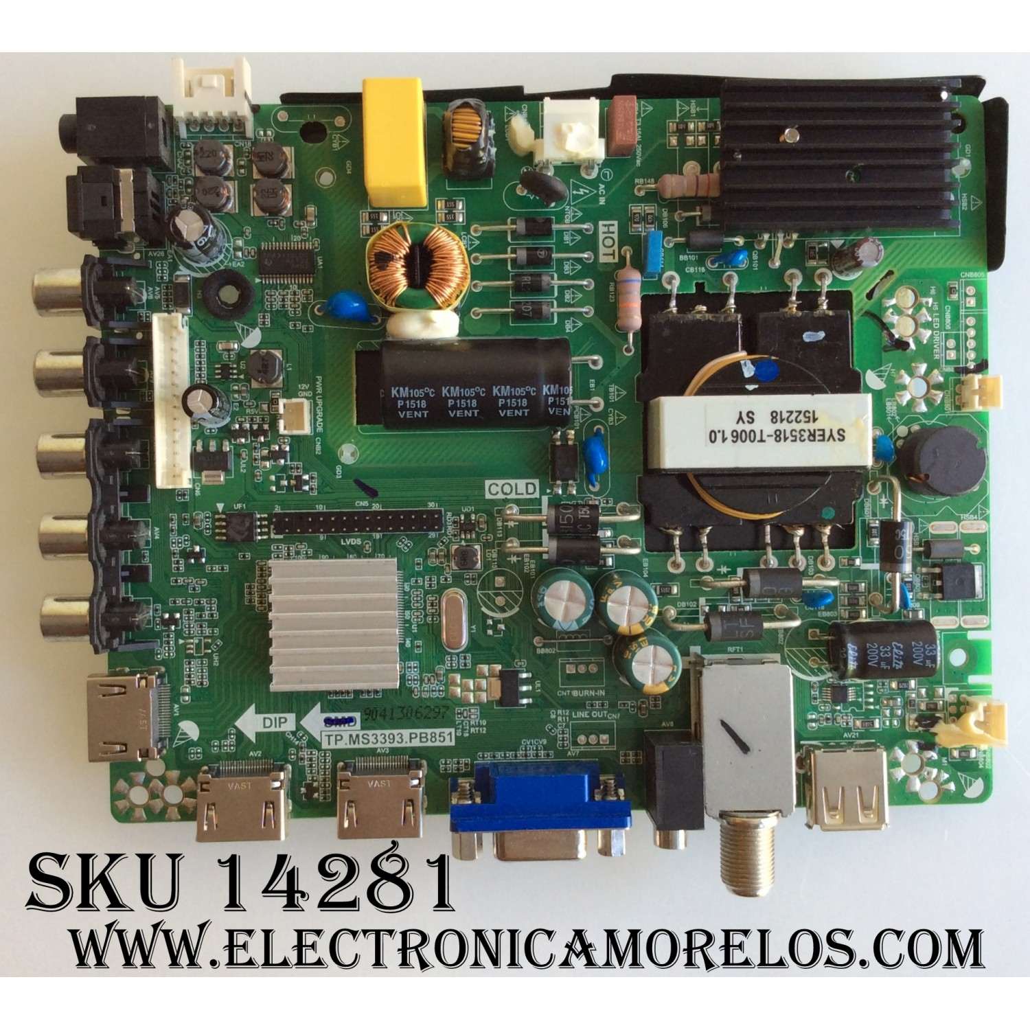 MAIN / FUENTE / (COMBO) / WESTINGHOUSE 34014159 / TP.MS3393.PB851 / H15071275 / MODELO WD32HT1360 TW-00311-B032F	