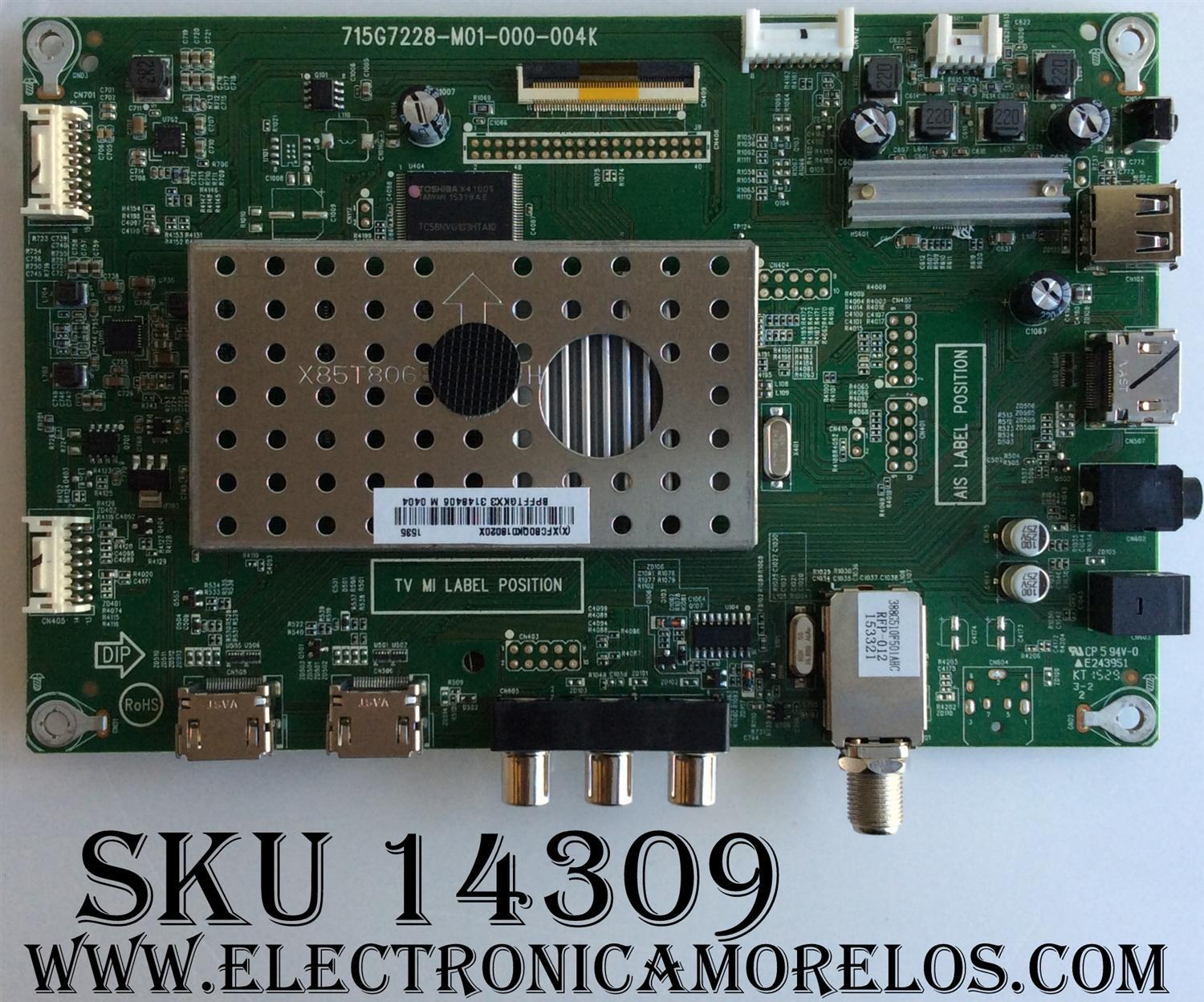 MAIN / HAIER 756TXFCB0QK018020X / XFCB0QK018 / (X)XFCBQK018020X / BPFFTGKX3 / 715G7228-M01-000-004K / MODELO 49E4500R / PANEL TPT490H2-DUYSHA.G REV:SC1B