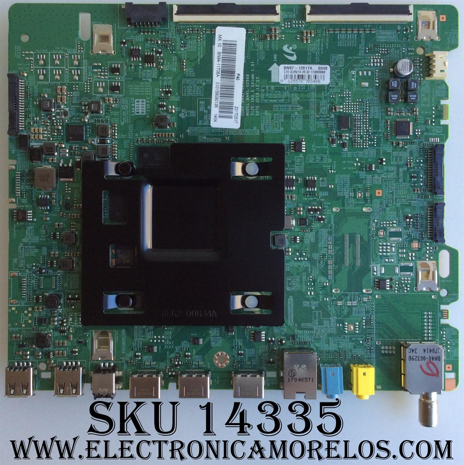 MAIN PARA TV SAMSUNG / NUMERO DE PARTE BN94-11706A / BN41-02538A / BN97-12617A / BN9411706A / PANEL CY-WK055HGLV1H / MODELO UN55MU6500 / UN55MU6500FXZA FA01