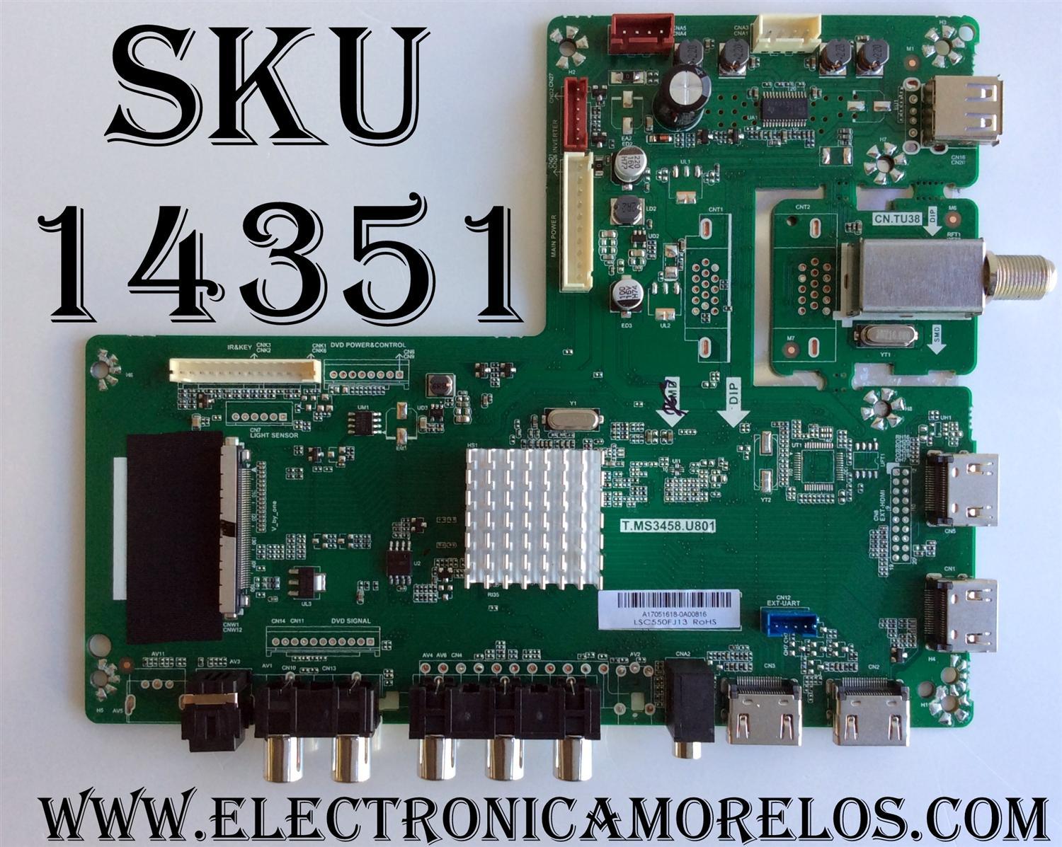 MAIN / RCA A17051618 / T.MS3458.U801 / PANEL LSC550FJ13 / MODELO RTU5540-B	