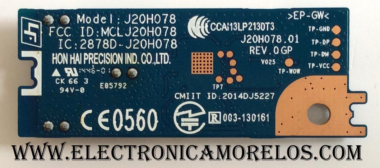 MODULO DE WI-FI PARA TV / SONY J20H078.01 / 1-458-751-21 / 2878D-J20H078 / 2014DJ5227 / CCAI13LP2130T3 / MODELO KDL-40R550C	 - Imagen 2