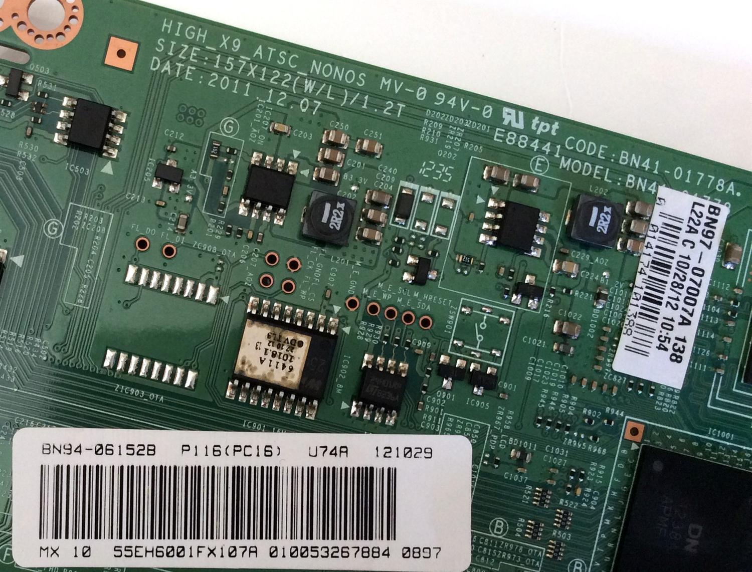 MAIN PARA TV SAMSUNG / NUMERO DE PARTE BN94-06152B / BN41-01778A / BN97-07007A / BN9406152B / SUSTITUTAS BN94-05625H / BN94-05549C / BN94-05758C / BN94-06126B / BN94-05873X / BN96-25758A / PANEL DE550CGM-C1 / MODELO UN55EH6001 / UN55EH6001FXZA CH02 - Imagen 2