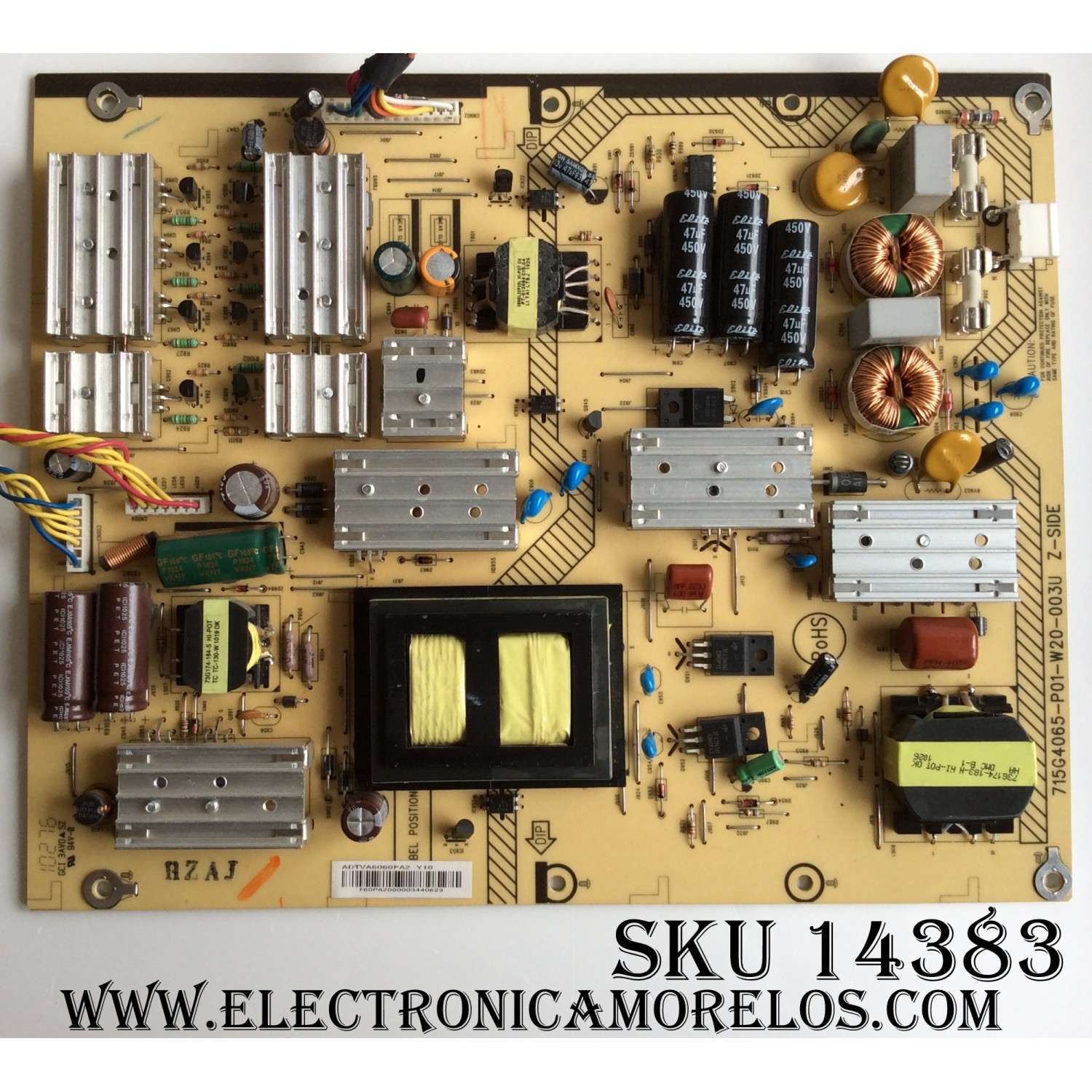 FUENTE DE PODER / SHARP ADTVA6060PA2 Y10 / 715G4065-P01-W20-003U / MODELO LC-32LS510UT / 