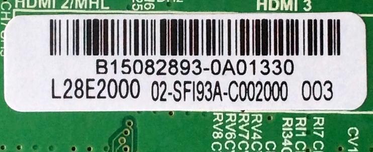 MAIN / FUENTE / (COMBO) / HAIER B15082893 / TP.MS3393.PB851 / MODELO 28E2000	 - Imagen 2