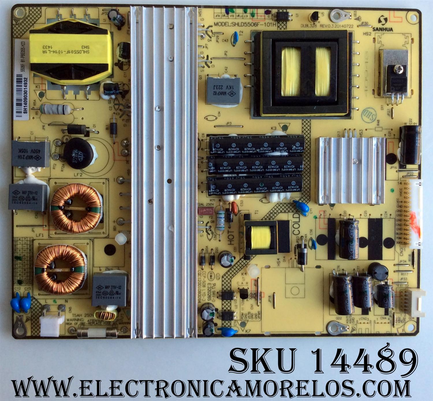 FUENTE DE PODER TOSHIBA / 81-PBE055-H23 / SHLD5506F-101H / CCP-508 / REV:0.3 / MODELO 55U8450C