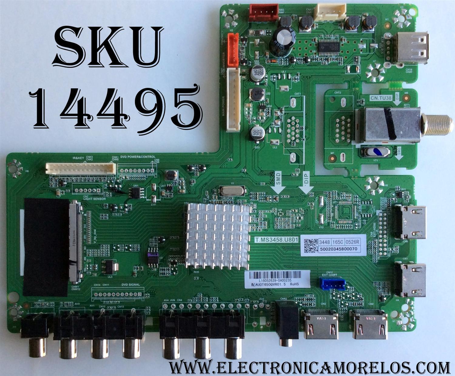 MAIN / HITACHI L16052639 / T.MS3458.U801 / 50020345800070 / MODELO 55L6	