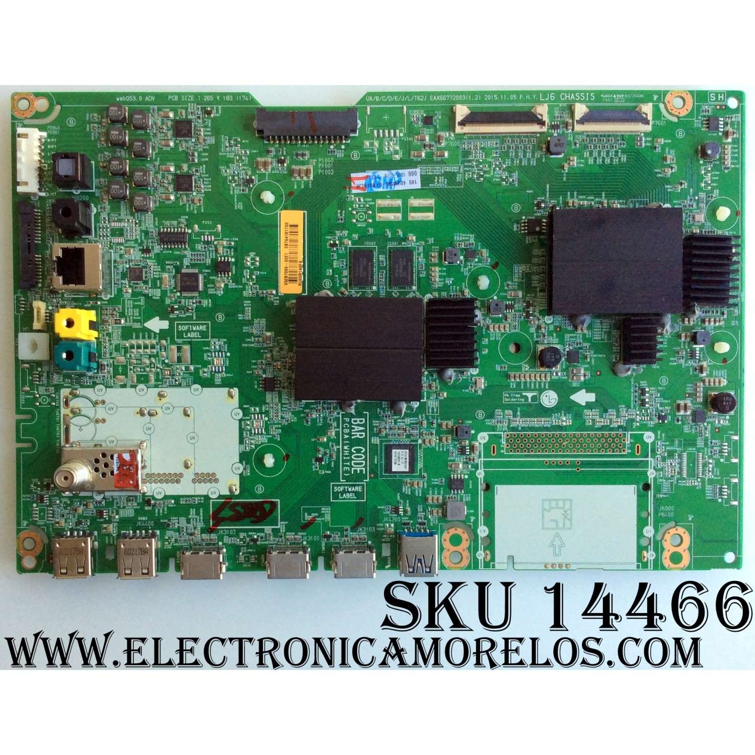MAIN PARA TV LG / NUMERO DE PARTE EBT64181703 / EAX66772003 / EAX66772003(1.2) / PANEL LC600EQF (DJ)(F1) / MODELO 60UH8500-UA / 60UH8500-UA.BUSWLJR