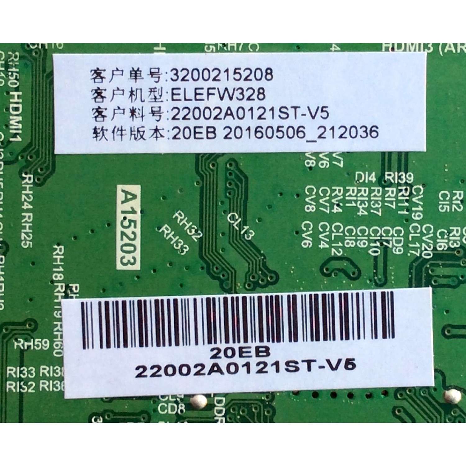 MAIN / FUENTE / (COMBO) / ELEMENT H16071100 / TP.MS3393T.PB758 / 22002A0121ST-V5 / MODELO ELEFW328 / PANEL BOEI320WX1-01	 - Imagen 2