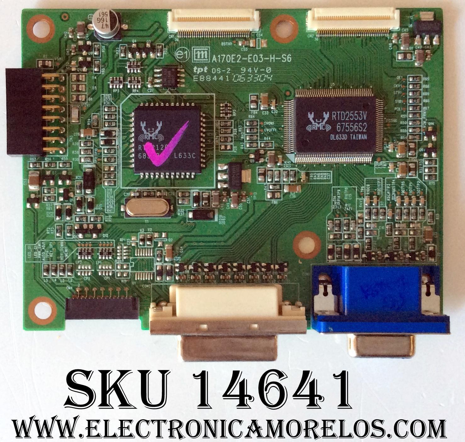 MAIN / VIEWSONIC 35-D010627 / A170E2-E03-H-S6 / MODELO VG2230WM	