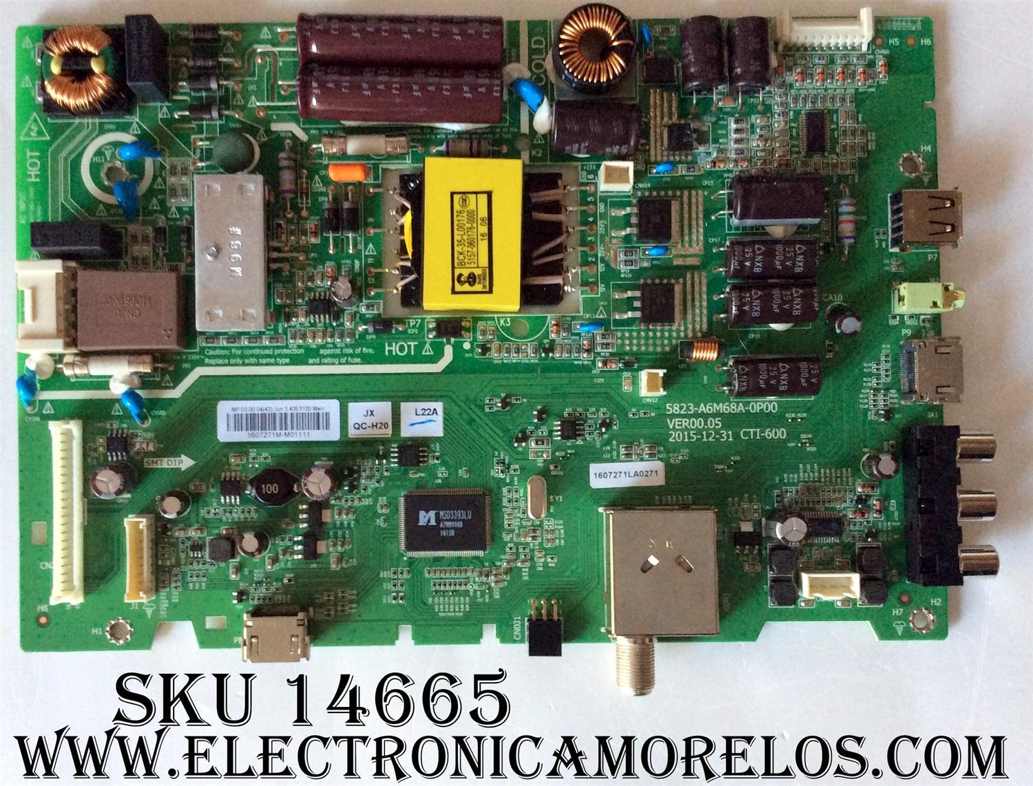 MAIN / FUENTE / (COMBO) / LG 1607271LA0271 / 5823-A6M68A-0P00 / VER00.05 / 1607271M-M01111 / MP.03.00.04 / MODELO 43LH5000-UA	