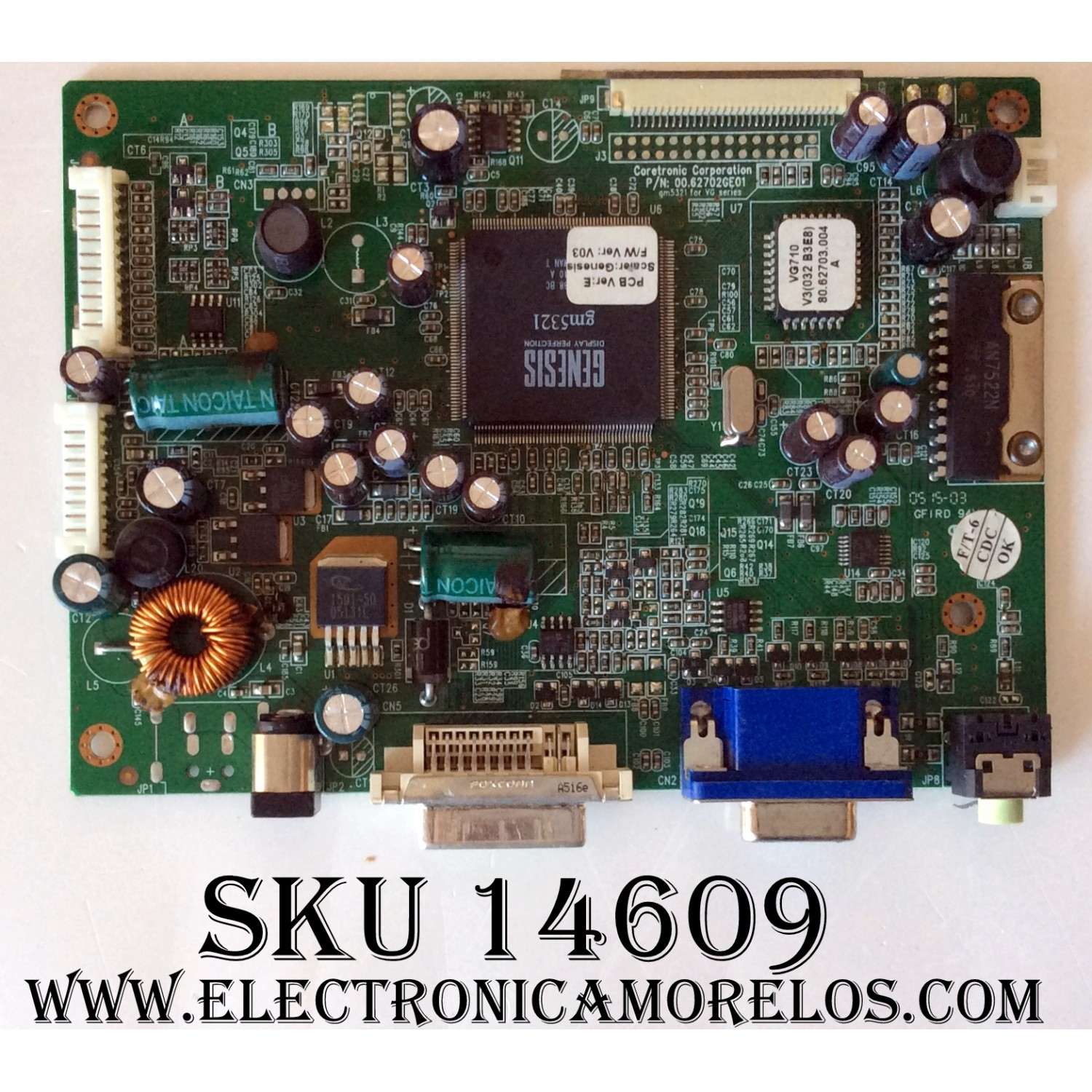 MAIN / VIEWSONIC 00.62702GE01 / P/N:00.62702GE01 / MODELO VG710	