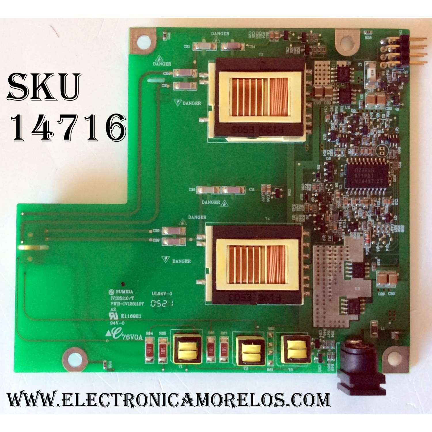 BACKLIGTH INVERTER / WESTINGHOUSE 2714000016 / IV125110/T / PWB-IV125110T / 5A28 A30971 E11757 / MODELO LTV-17V1SL	