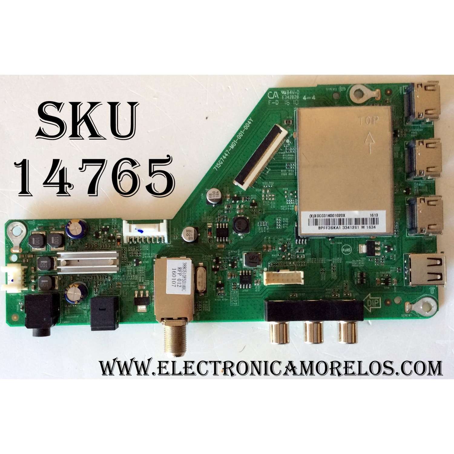 MAIN / INSIGNIA XGCC01K001 / 715G7447-M01-001-004Y / (X)XGCC01K001020K / PANEL TPT400LA-HN02.S REV:S801B / MODELOS NS-40D510NA14 / NS-40D510NA17	