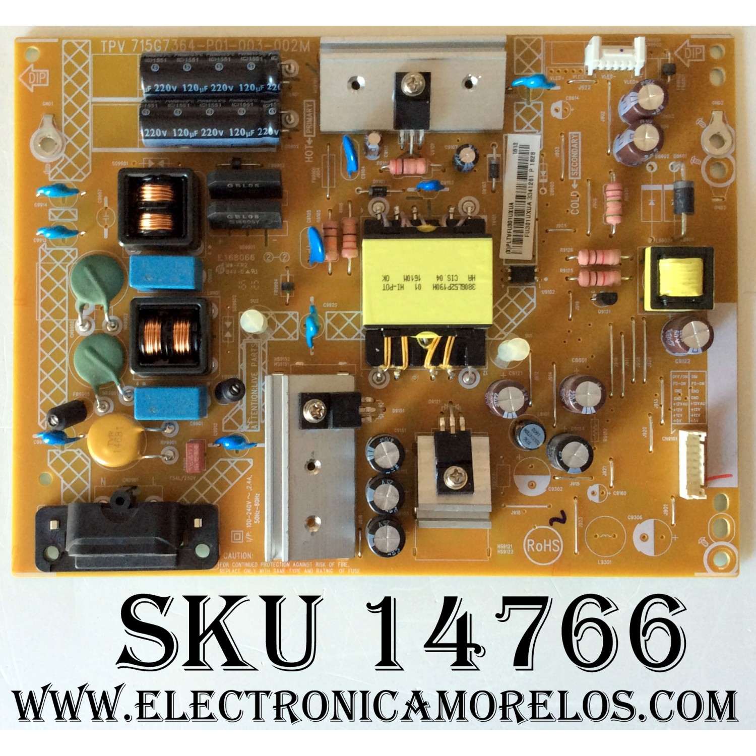 FUENTE DE PODER / INSIGNIA PLTVFU301UXUA / 715G7364-P01-003-002M / (X)PLTVFU301UXUA / PANEL TPT400LA-HN02.S REV:S801B / MODELO NS-40D510NA14 / NS-40D510NA17	