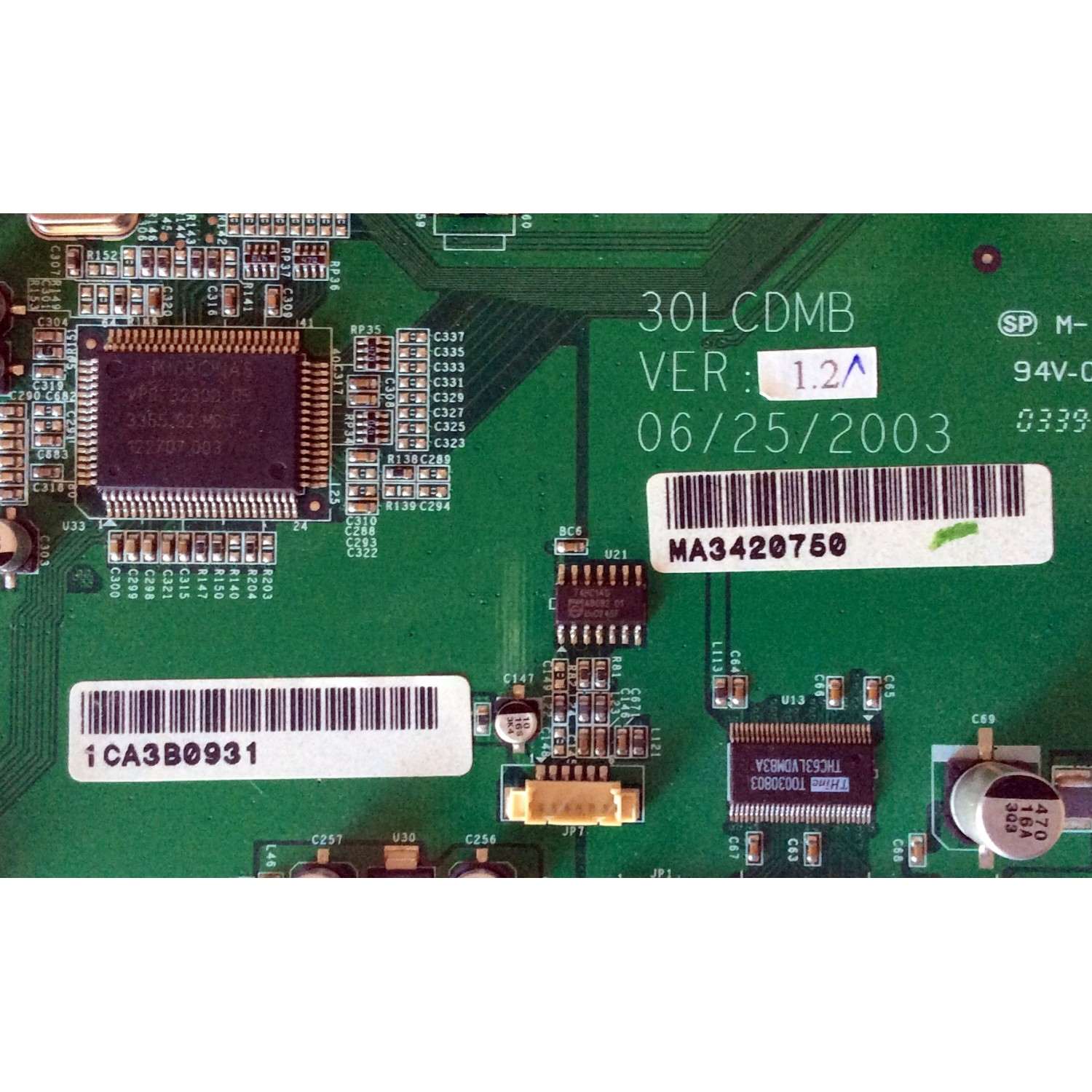 MAIN / WESTINGHOUSE 510-302001-101 / 510-302001-051 / 30LCDMB / VER:1.2M / PANEL V296W1-L01 REV C2 / MODELO W33001 - Imagen 2