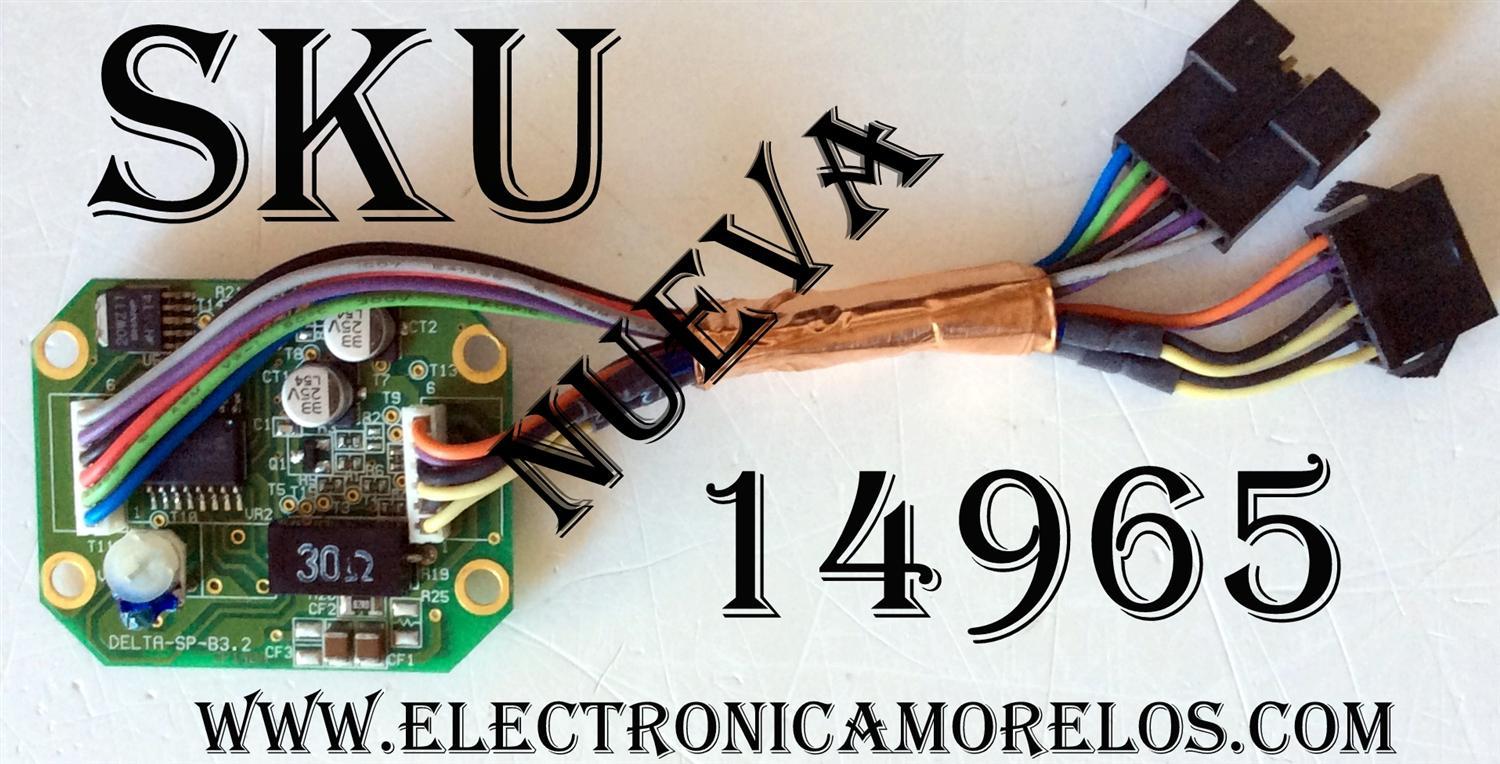 PLACA CONTROLADORA DEL VENTILADOR / SHARP OC-SPD0C0-001 / DELTA-SP-B3.2 / 0523-A0180 REV:00 / MODELOS 56DR650 / 65DR650 / 52HM85  / 62HM85 
