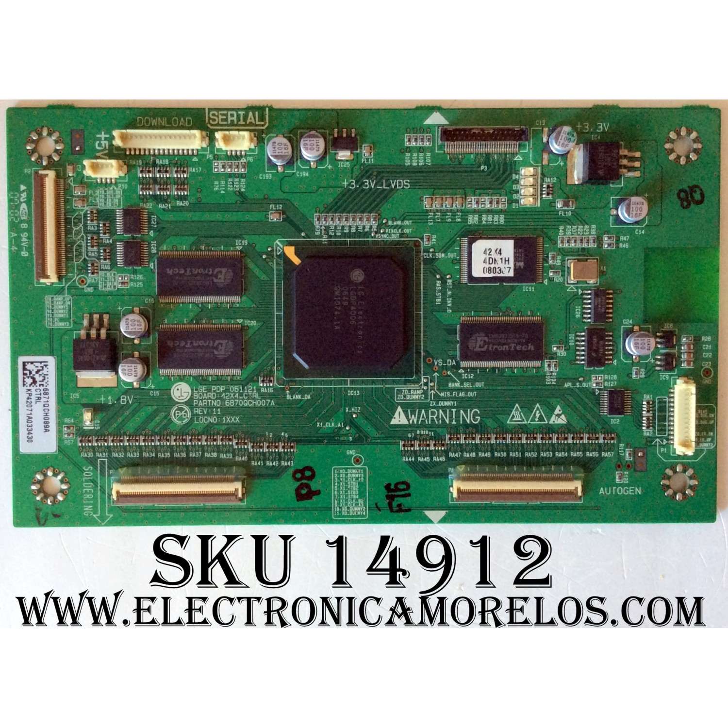 MAIN LOGICA / LG 6871QCH089A / 6870QCH007A / MODELOS 42PC5D-UC / 42PX7DC / 42PT85-ZB / 42PC55-ZB / 42PC3DC / 42PC3D / 42PM1M / 42PB4DT-UB AUSLLJR / 42PC5D-UC AUSRLMR / 42PC5DC-UC AUSRLJR / 42PM1M-UC / 42PX8DC-UA / 42PC3DD-UE / NS-42PDP / P42HDTV10A
