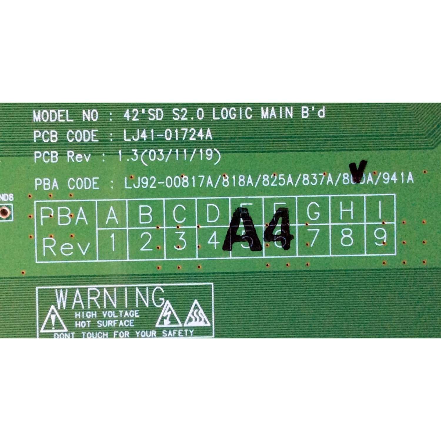MAIN LOGICA / SAMSUNG LJ92-00860A / LJ41-01724A / REV A4 / PANEL S42SD-YD04 / MODELOS PDP4294 / MX-42VM10 P4202YD04 / PD42ED / PDM-421 MH422-SU / SPN4235X/XAA / DP42746 / P42BSMT	 - Imagen 3