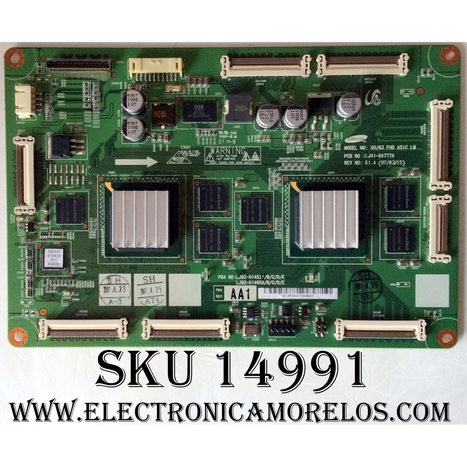 MAIN LOGICA / SAMSUNG BN96-04866A / REV:AA1 / Rev:R1.4 /  LJ92-01453A / LJ41-04777A / PANEL S50FH-XB01 / MODELOS FPT5084X/XAA KL01 / FPT5094WX/XAA KL01 / FPT5094WX/XAA 0001	