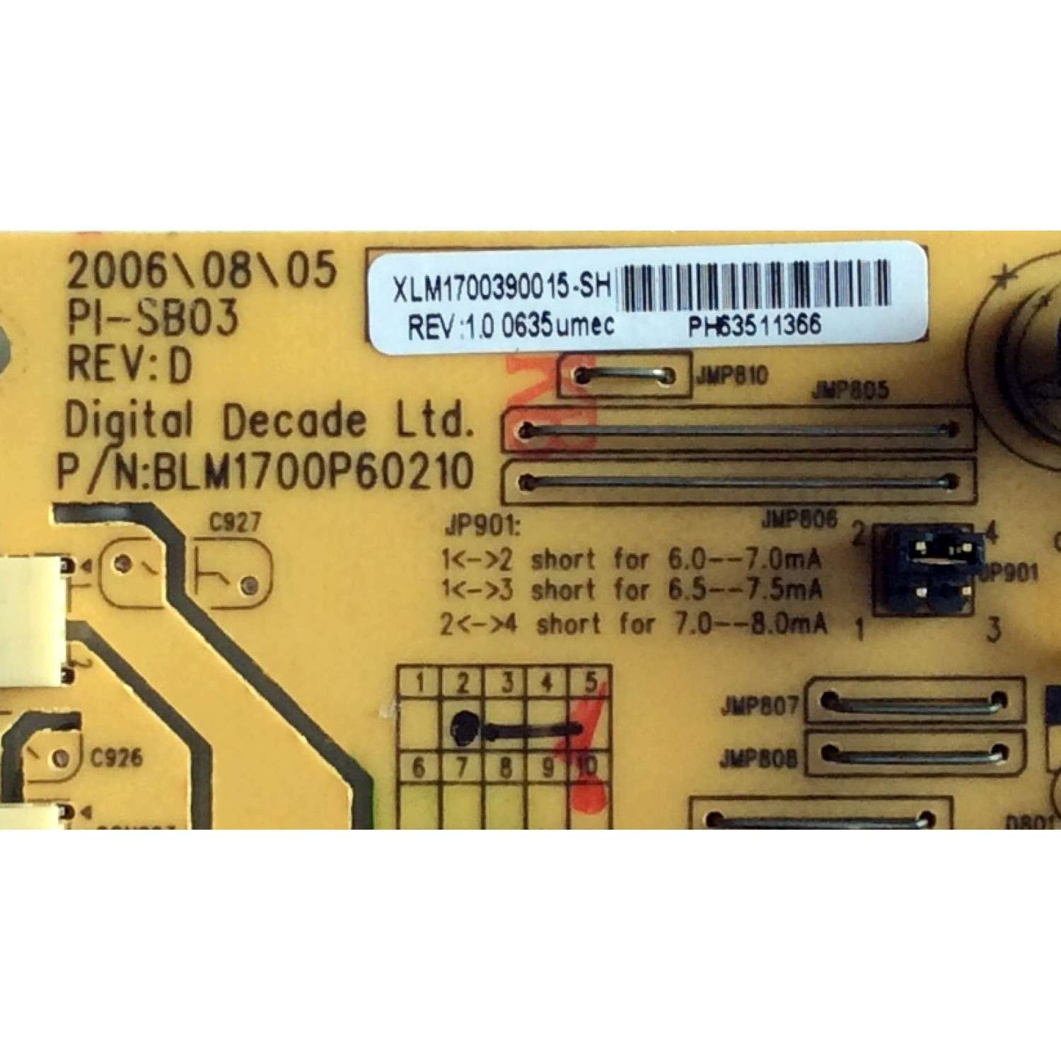 FUENTE DE PODER BACKLIGHT / VIEWSONIC  XLM1700390015-SH / BLM1700P60210 / PI-SB03 / BC10442L0 / E170968 / REV: 1.0 / MODELO  VS11369 - Imagen 3