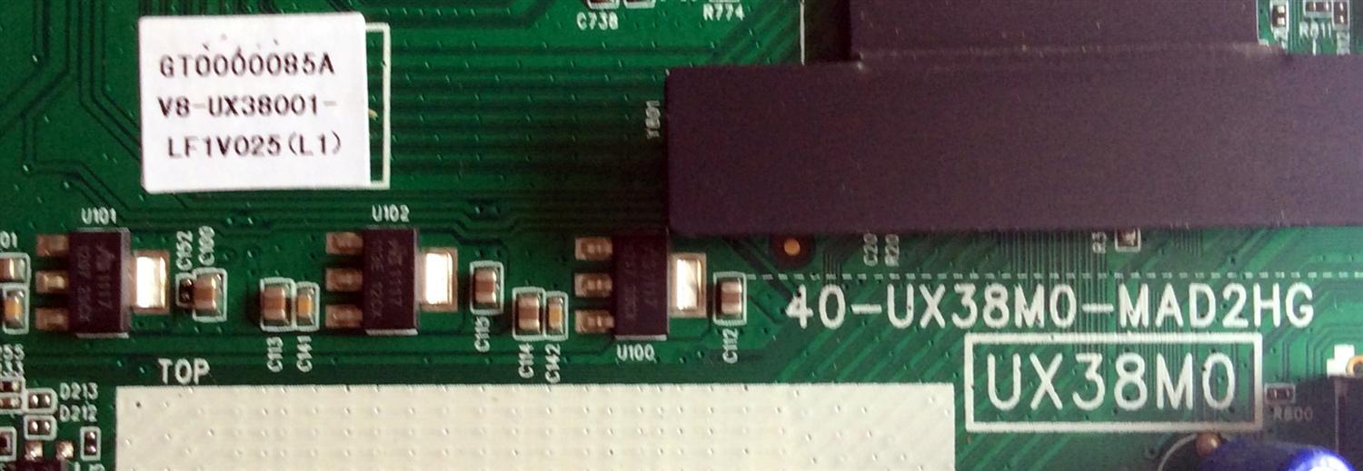 MAIN / FUENTE (COMBO) / TCL V8-UX38001-LF1V025(L1) / GT0000085A / 40-UX38M0-MAD2HG / UX38M0 / MODELO 40FS3800TJAA / PANEL LVF400SS0T E6	 - Imagen 3
