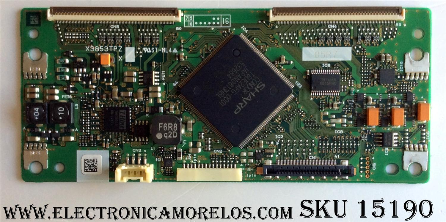 T-CON / SHARP X3853TPZD / CPWBX3853TPZD  /  MODELOS LC-32D64U / LC-32GP2U