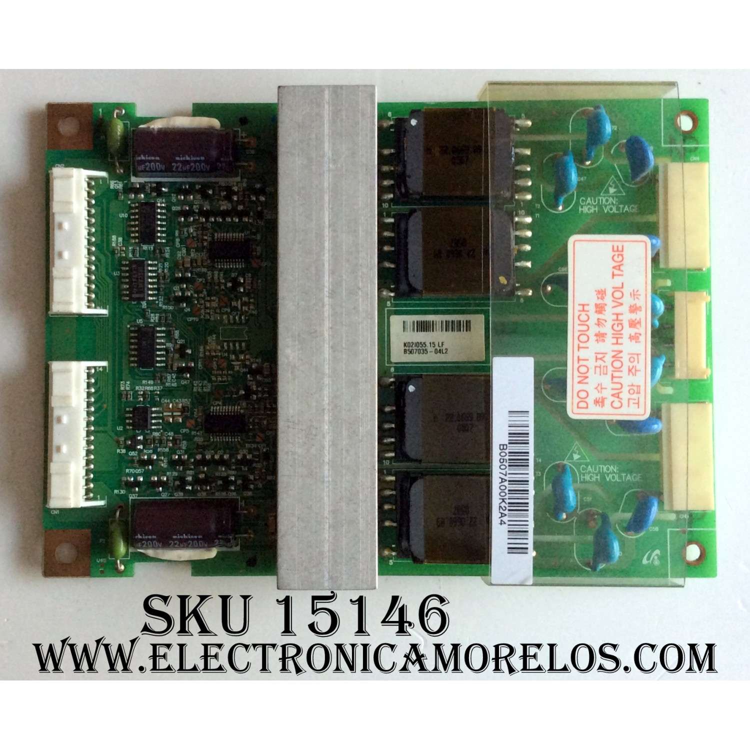 BACKLIGHT INVERTER / KORTEK  K02I055.15 /  B507035-04L2 / REV: 4  /  PANEL LTA400W1-L01 / MODELO  KT-LS40W1 