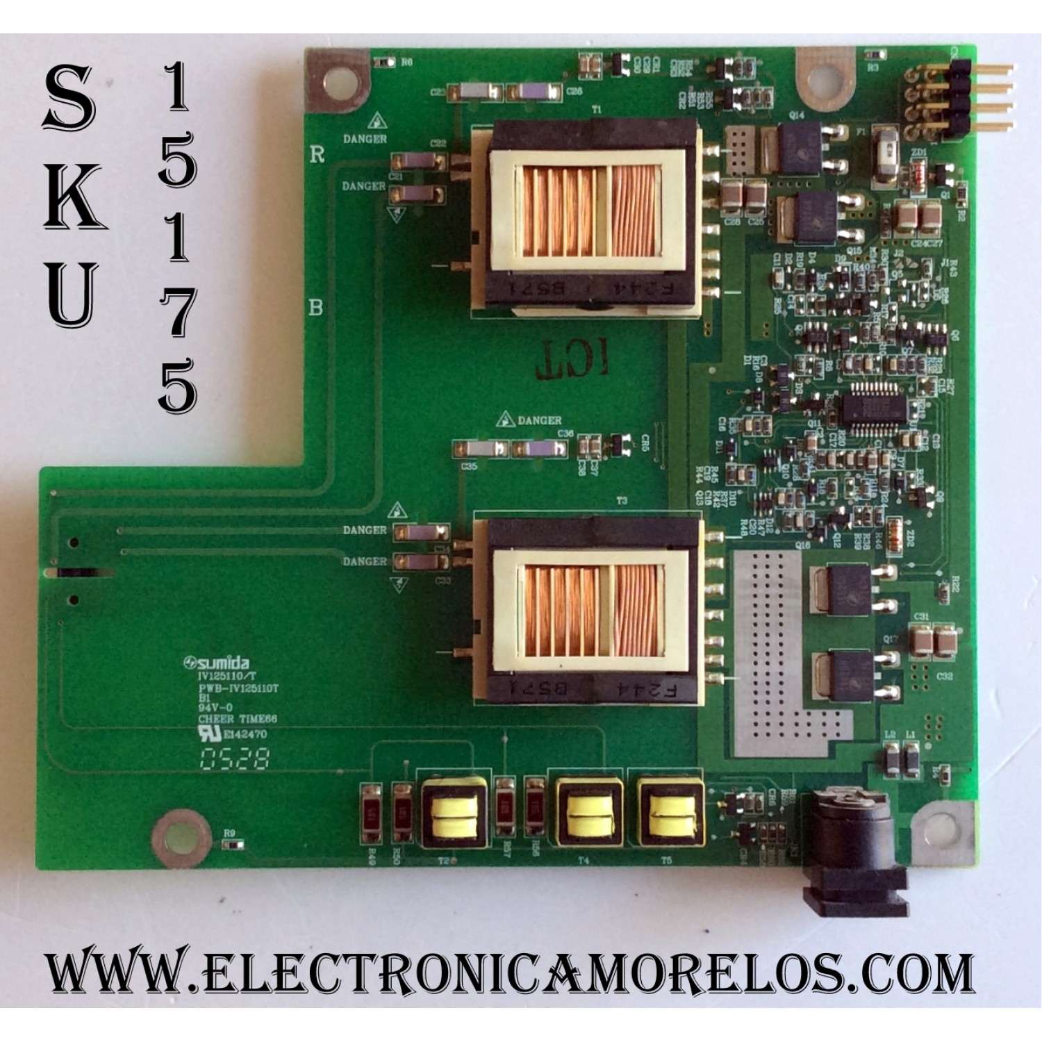 BACKLIGHT INVERTER / ACER 2714000027 / PWB-IV125110T / IV125110/T / MODELOS AL1714B / VA712B	