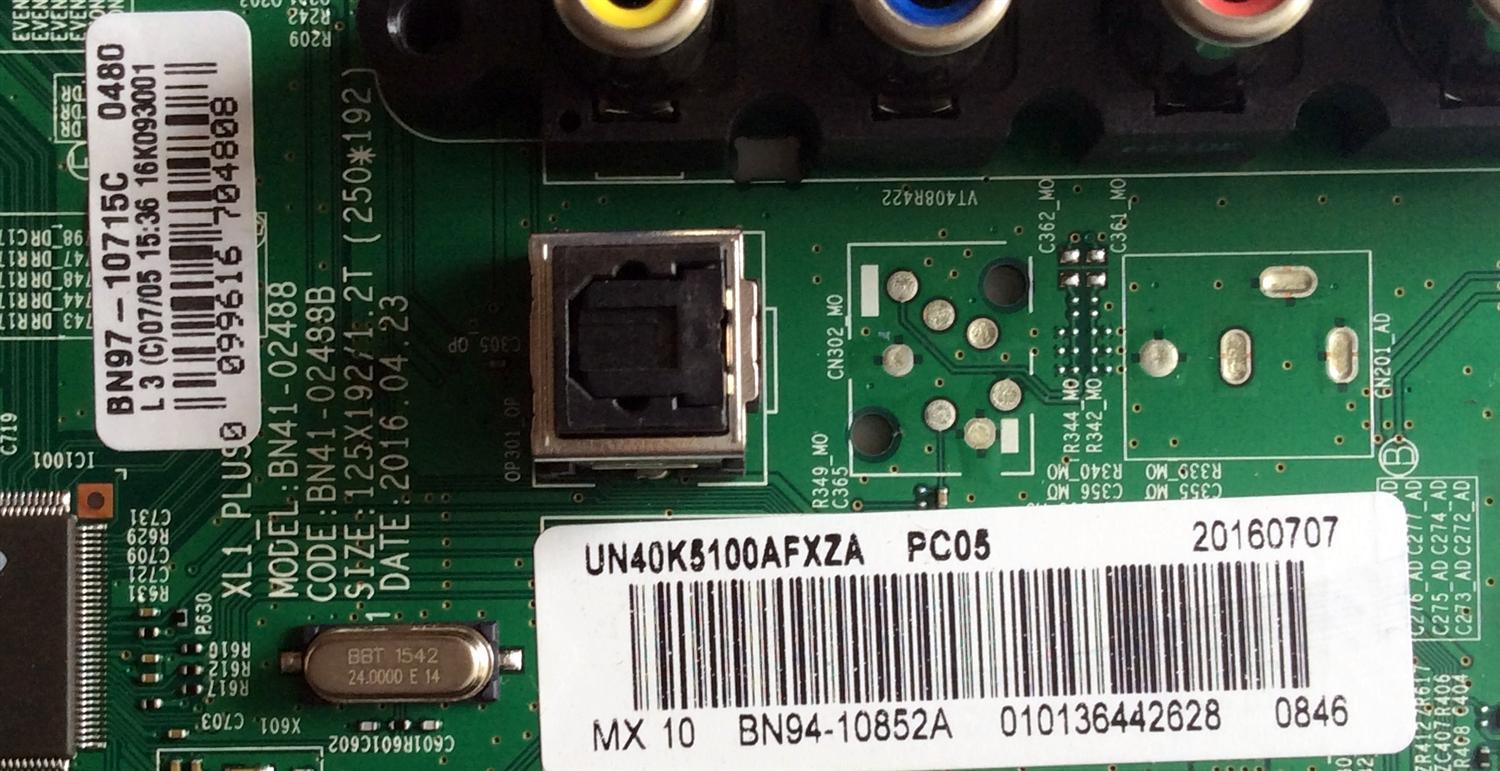MAIN / SAMSUNG BN94-10852A / BN97-10715C / BN41-02488B / MODELO UN40K5100AFXZA DA01 / PANEL CY-FK040BNNV3H	 - Imagen 2