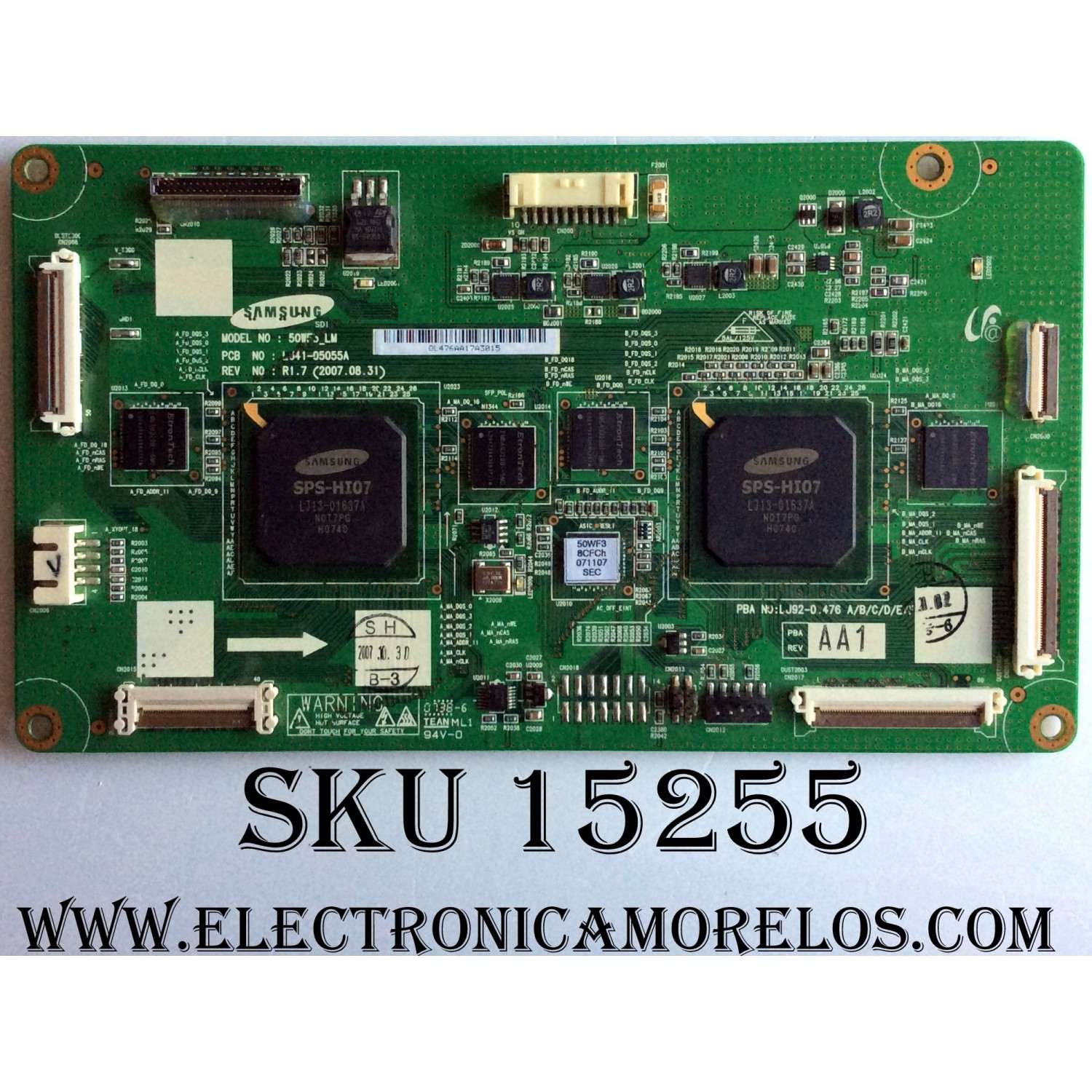 MAIN LOGICA / SAMSUNG BN96-06815A / LJ92-01476A / LJ41-05055A / 476A / AA1 / REV:R1.7 / MODELO FPT5084X/XAA KR02 / PANEL S50FH-YB01	